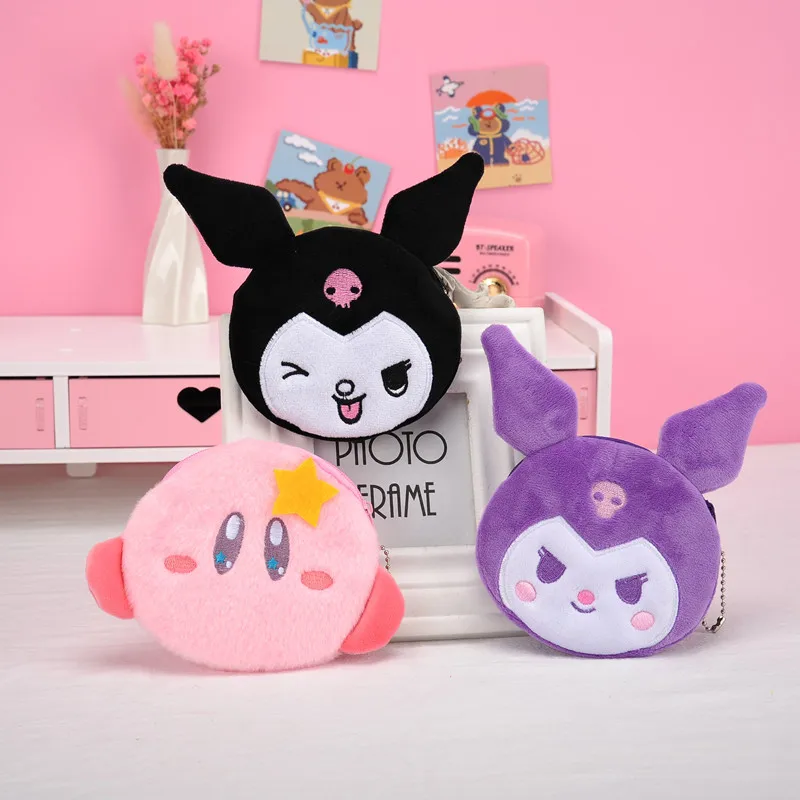 

Kawaii Kuromi My Melody Star Kirby Plush Toy Girls Cartoon Plush Coin Purse Headphone Bag Pendant Anime Figure Kids Toys Gift