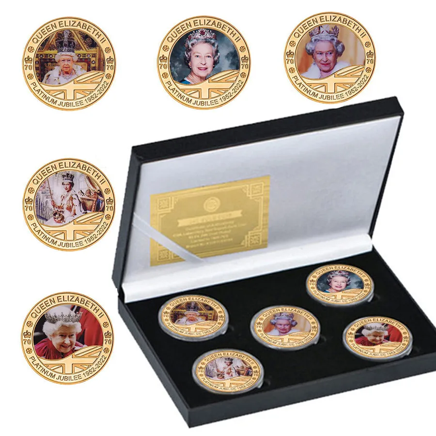 

1926-2022 Her Majesty The Queen Elizabeth II Gold Coin UK Royal Family Prince Philip Souvenir Commemorative Coin