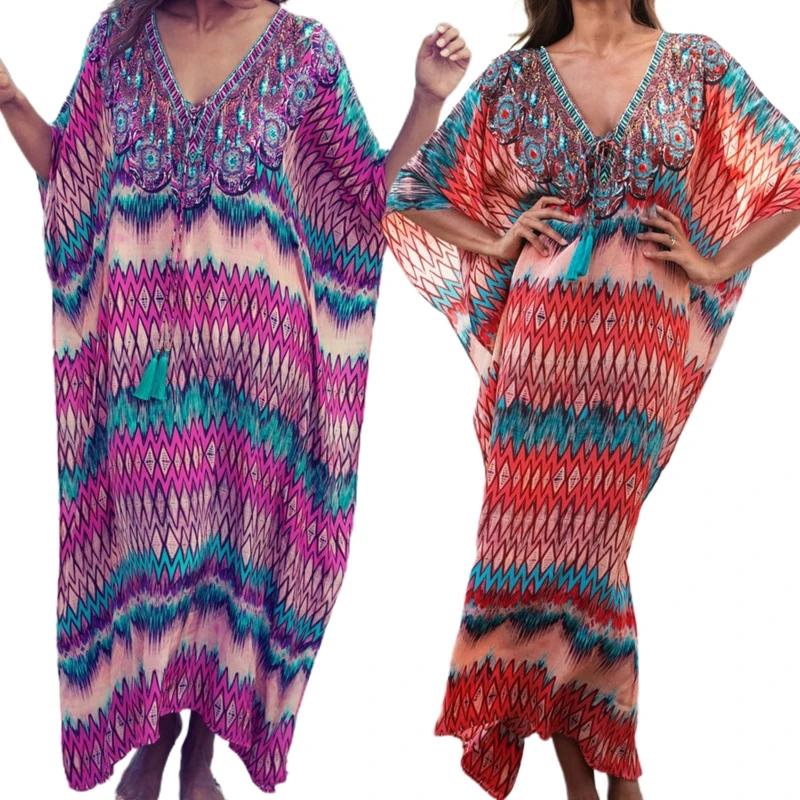 

Women Beachwear Long Swimsuit Cover Up Beach Dress Bikini Cover Ups for Vacation D5QD