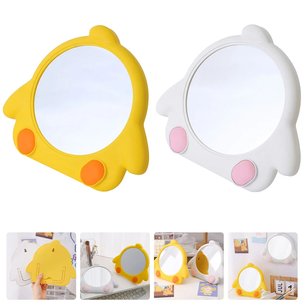 

Mirror Makeup Vanity Table Deskfolding Wall Tabletop Mirrors Dressing Cute Girl Dorm Foldable Bathroom Travelbeauty Hand