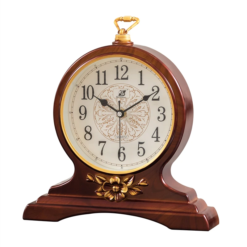 

Non-Solid Wood Table Clock Silent Nordic Vintage Desk Clocks Digital Watches Large Retro Desktop Clock Bedroom Living Room Decor