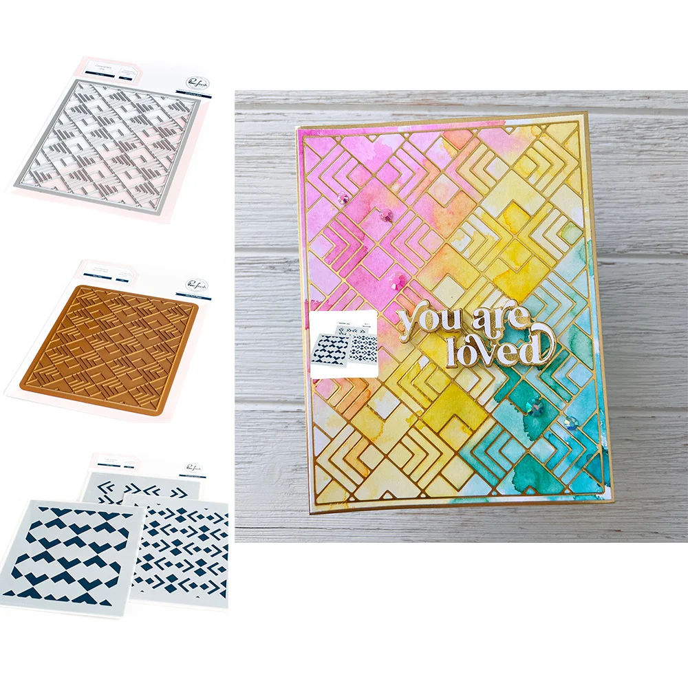 

Newest Geo Tiles Metal Cutting Dies Scrapbook Decorate Embossing Template Craft Hot Foil Set Diy Greeting Card Handmade Stencils