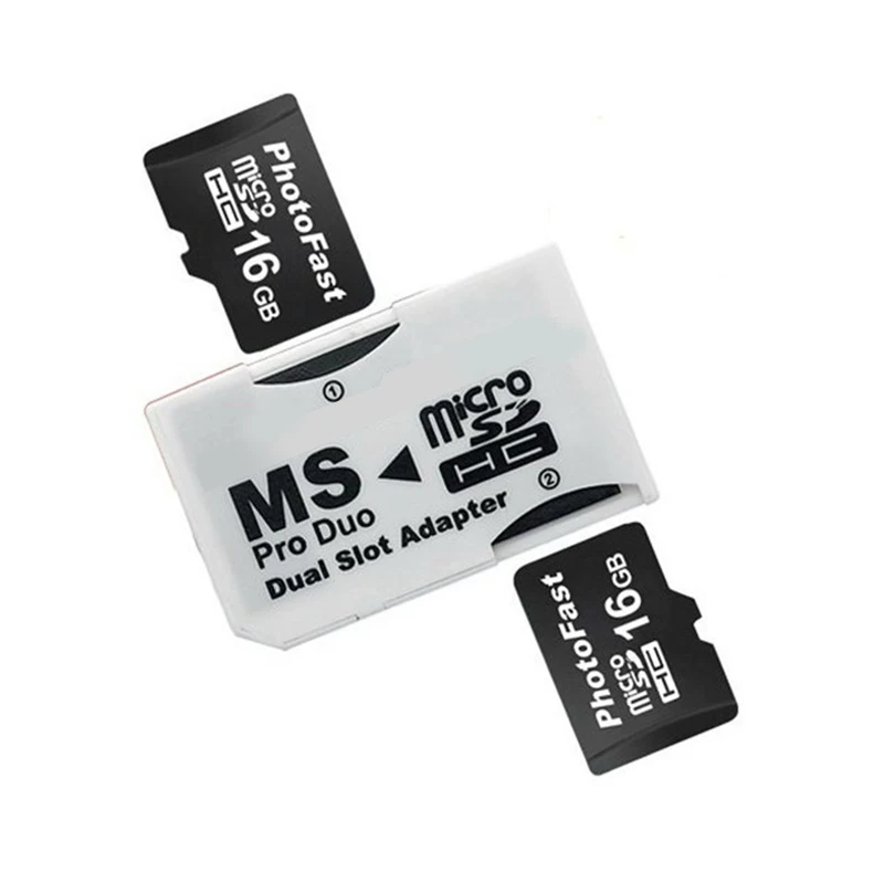 Двойной адаптер для карт памяти 2 слота PSP Micro SD TF флэш-карты к палочке MS Pro Duo |