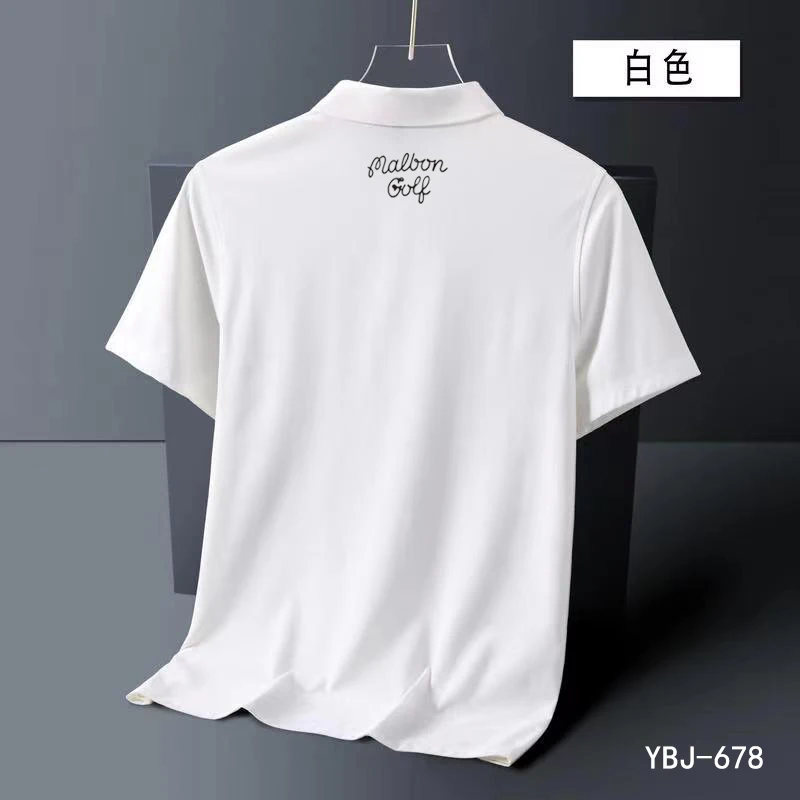 2023 New Summer Embroidered Malbon Golf Polo Shirt Men Hot High Quality Men's Short Sleeve Breathable Quick Drying Top Business