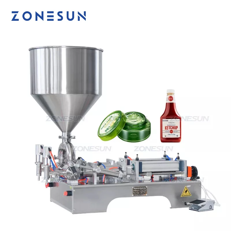 ZONESUN Fully Pneumatic Paste Filling Machine Double Nozzles Hand Sanitizer Soap Body Shop Butter Bottle Sause Cream ZS-GT2P