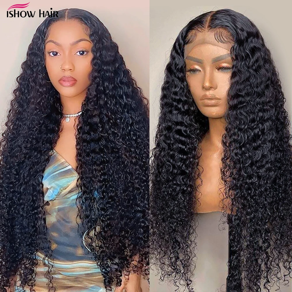 30 32inch Kinky Curly Lace Front Human Hair Wigs 13x6 HD Lace Front Human Hair Wigs For Black Women Water Wave Lace Front Wig