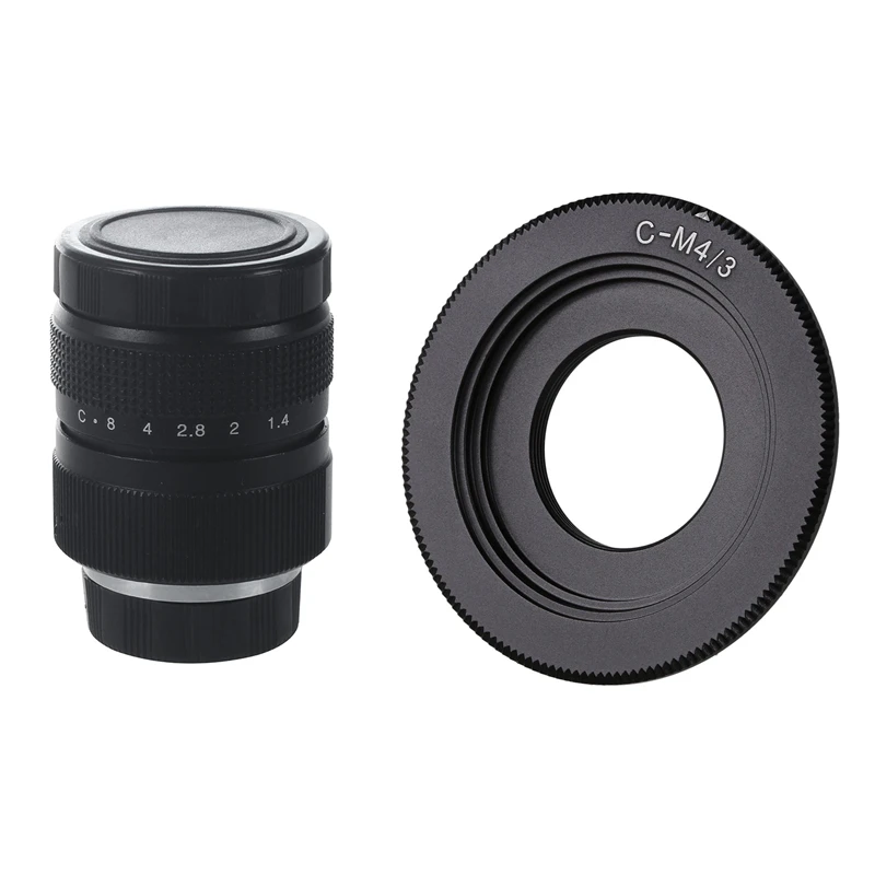 

Top Deals Television TV Lens/CCTV Lens For C Mount Camera 25Mm F1.4 In Black With Black C Mount Lens For Micro-4/3 Adapter E-P1