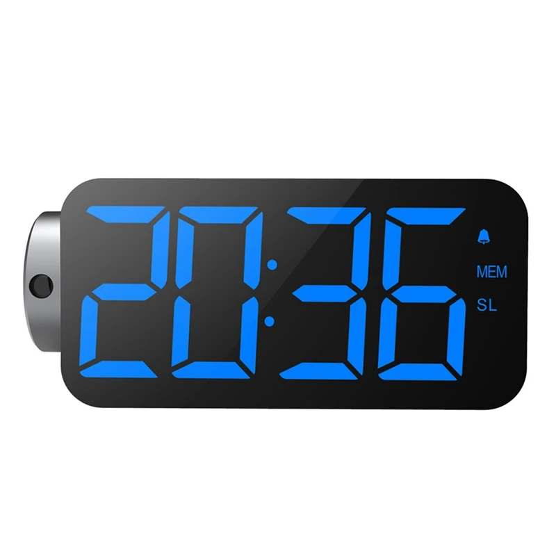 

Projection Alarm Clock Radio Digital Alarm Clocks For Bedrooms Screen LED Clock With USB Charger 3 Dimmer 12/24 Hour