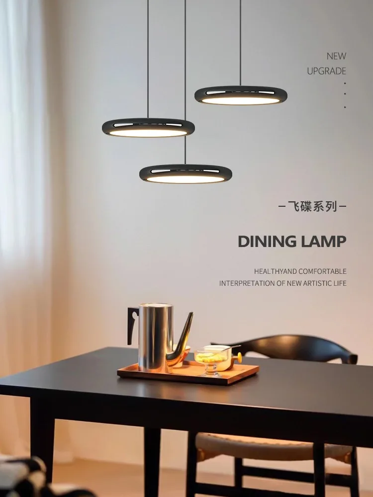 Modern Minimalist LED Office Table Black Chandelier Nordic Round Long Pendant Lights Dining Table Book Reading Light Interior De