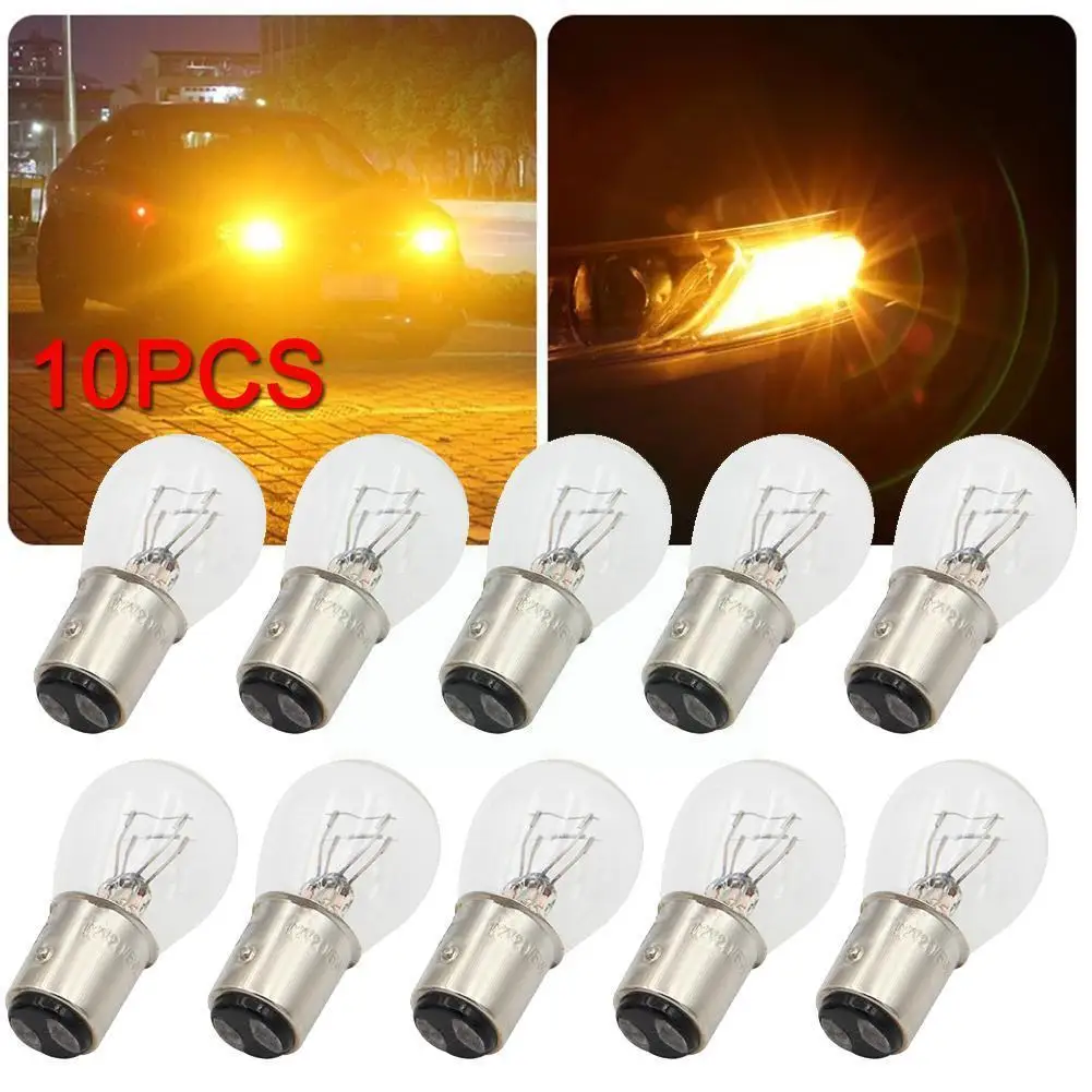 

10pcs 12v 1157 Bay15d S25 Car Halogen Lamp Reverse Turn Tail Brake Signal Feet High Light And Gun Low Light Light Brake T8b6