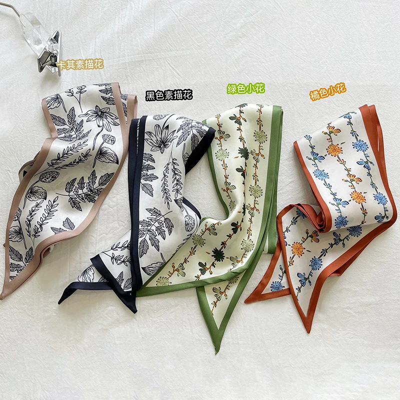 Женский узкий длинный шарф Luna &amp Dolphin весенний Красный шифоновый шелковый