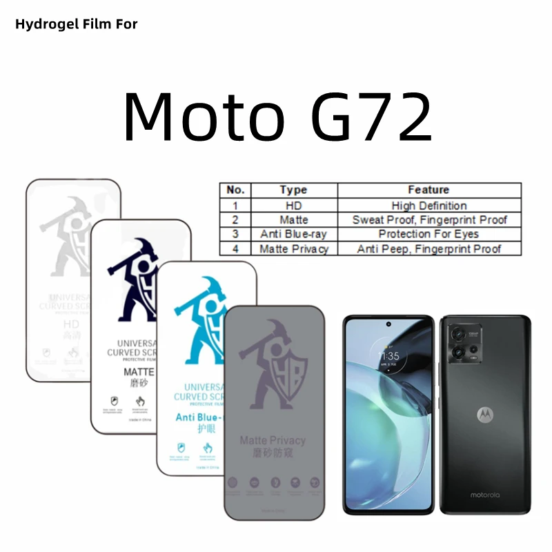 

3 шт., Гидрогелевая Защитная пленка для Motorola Moto G72