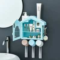 dust proof toothbrush holder waterproof toothpaste cosmetics storage bathroom accessories automatic home dispenser cup holder