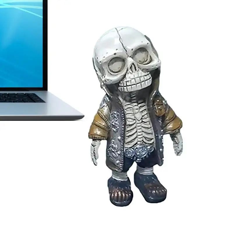 

Gothic Skull Sculpture Halloween Skeleton Figurine Doll Skull Head Statue Display Hand Crafts Home Decor Collectible Figurines