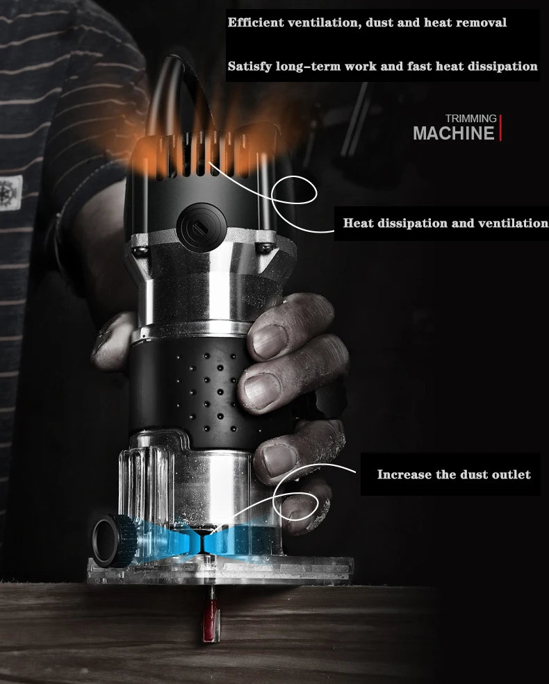 Деревообрабатывающий электрический триммер 800 Вт 30000 об/мин фрезерный станок по