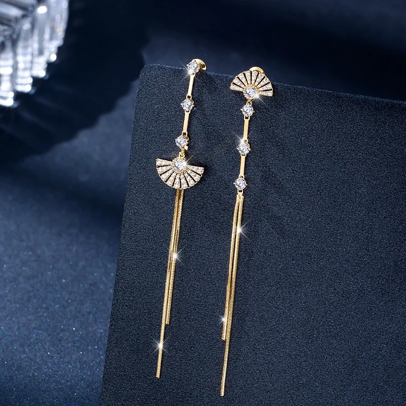 Серьги Sense женские серьги с веером новые модные из Южной Кореи темпераментом