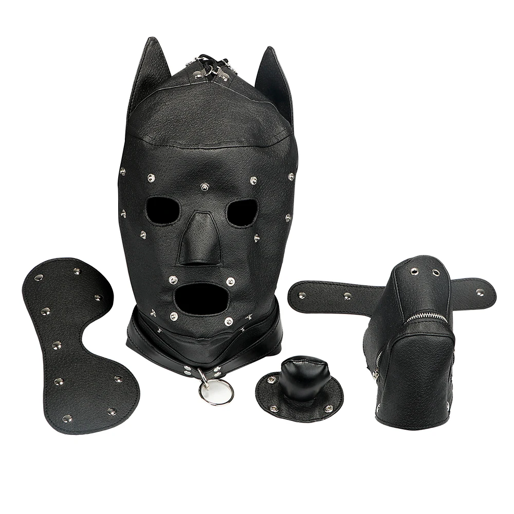

Оло Секс Головные уборы эротические игрушки взрослые игры секс игрушки для пары PU собака капюшон маска сексуальная Голова маска полностью закрыта