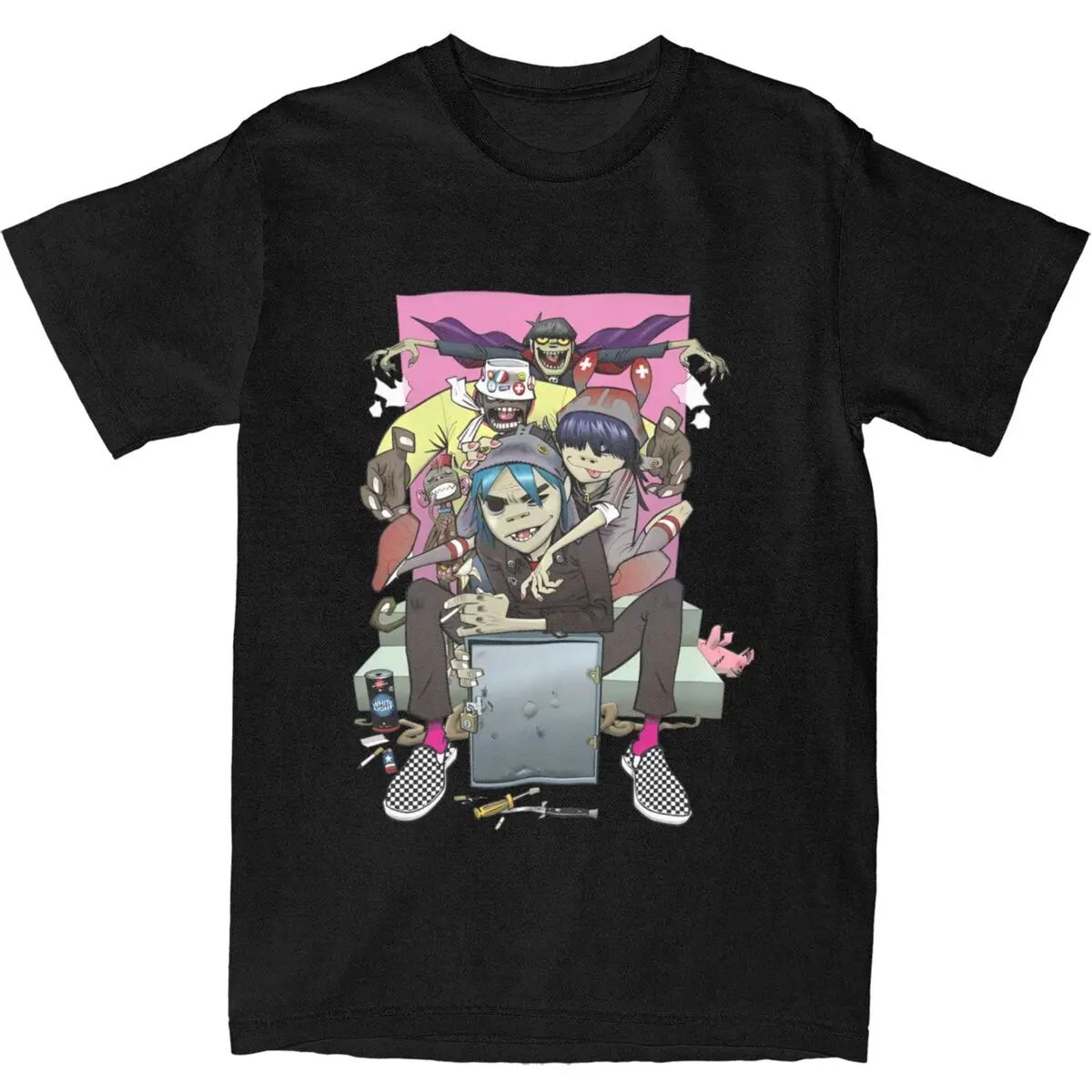 Футболки из 100% хлопка Gorillaz Band популярная новинка с логотипом летняя футболка для