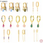 Женские серьги-капельки CANNER из стерлингового серебра 925 пробы, Разноцветные серьги для пирсинга Huggie, ювелирные изделия