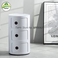 nordic bedside table creative small round cabinet simple nightstand storage side table detachable drawer container end table