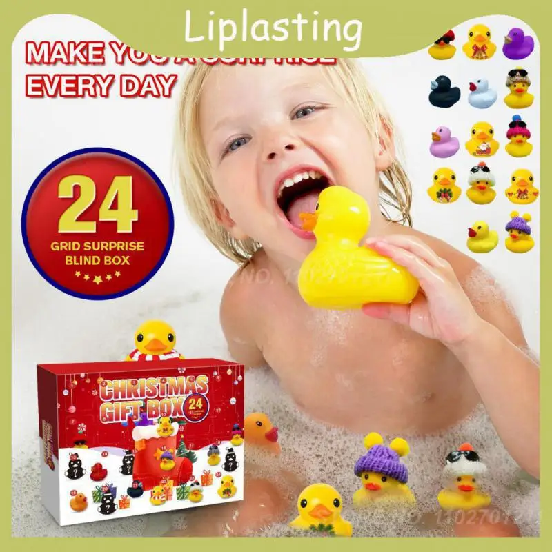 

24 Days Countdown Rubber Duck Relieve Stress Cute Christmas Advent Calendar Children Toy Christmas Blind Box Lightweight Durable