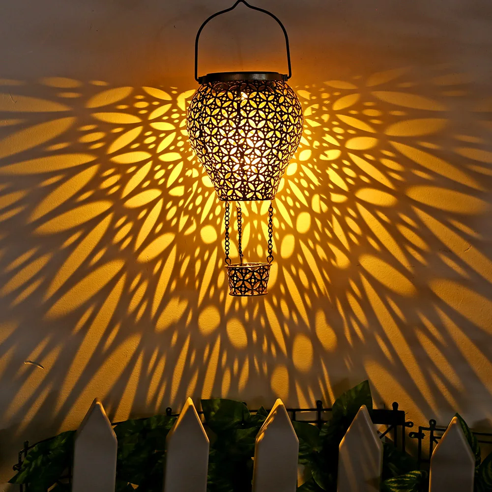 

Garden Solar Hollow Light Metal Iron Outdoor Decorative Lamp for Patio Lawn Yard Deck Tree Party Hanging Ornament