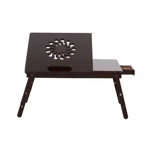 

53cm Fashionable Sunflower Engraving Pattern Adjustable Bamboo Computer Desk
