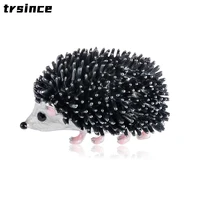 black hedgehog brooches pin for kids women man coat bag badges jewelry cute animal brooch unisex broches