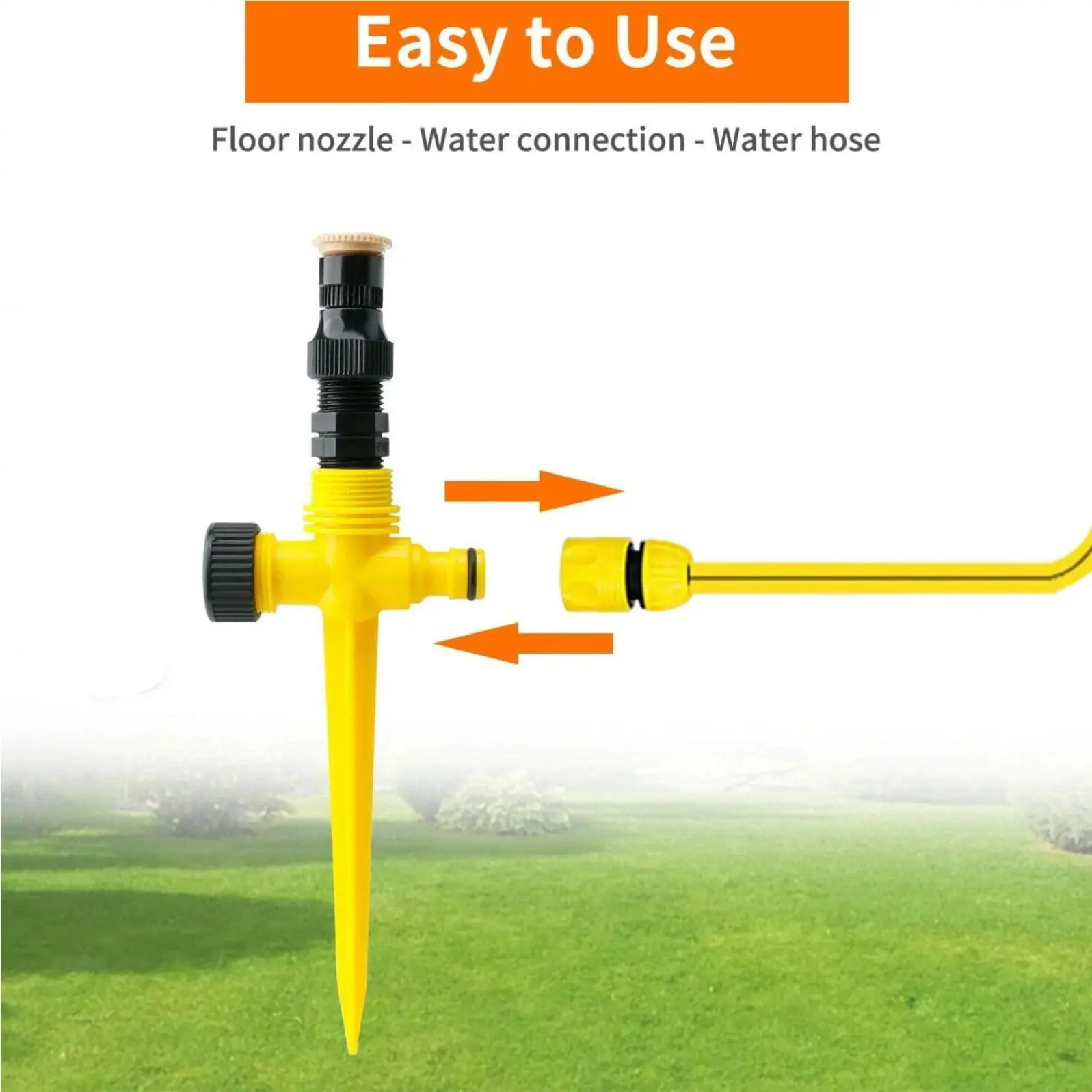 

2022 New 360° Rotation Auto Irrigation System Garden Lawn Sprinkler Patio, Coverage Diameter 65ft