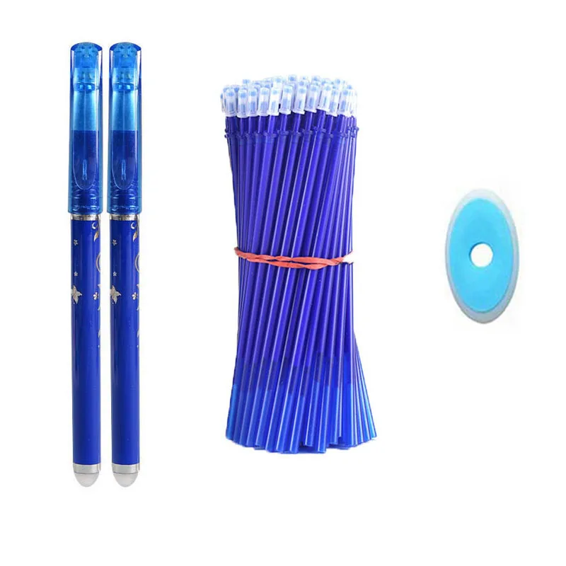 53Pcs/Set Erasable Gel Pen Needle Set Refills Rod 0.5mm Washable Handle Magic Erasable For Office School Writing Stationery