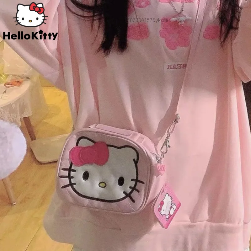 

Anime Cartoon Sanrio Hello Kitty Pattern Shoulder Bag Women Shopping Storage Messenger Bags Casual Cute Tote Female Y2k Girls