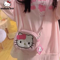 anime cartoon sanrio hello kitty pattern shoulder bag women shopping storage messenger bags casual cute tote female y2k girls
