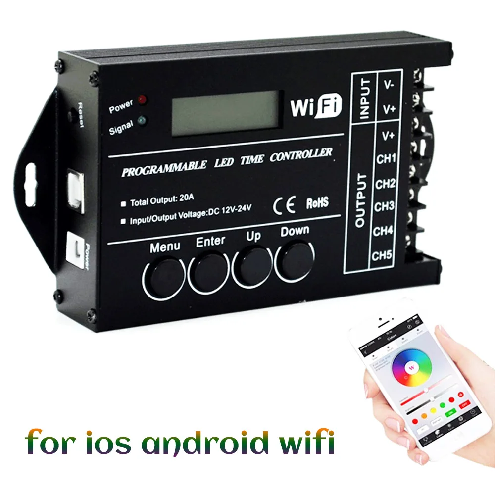 Программируемый по времени светодиодный контроллер RGB постоянного тока 12 В 24 TC420