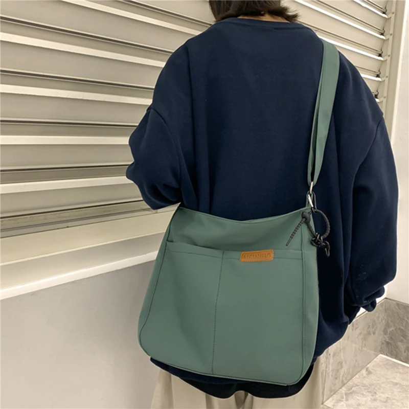 

Однотонная сумка для покупок, женские повседневные нейлоновые сумки, женские вместительные сумки на плечо, водонепроницаемые сумки через плечо унисекс 2023