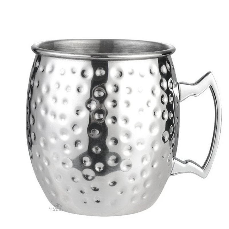 

1pcs 550ml Silver Moscow Mule Copper Mugs Metal Mug Cup Stainless Steel Beer Wine Coffee Cup