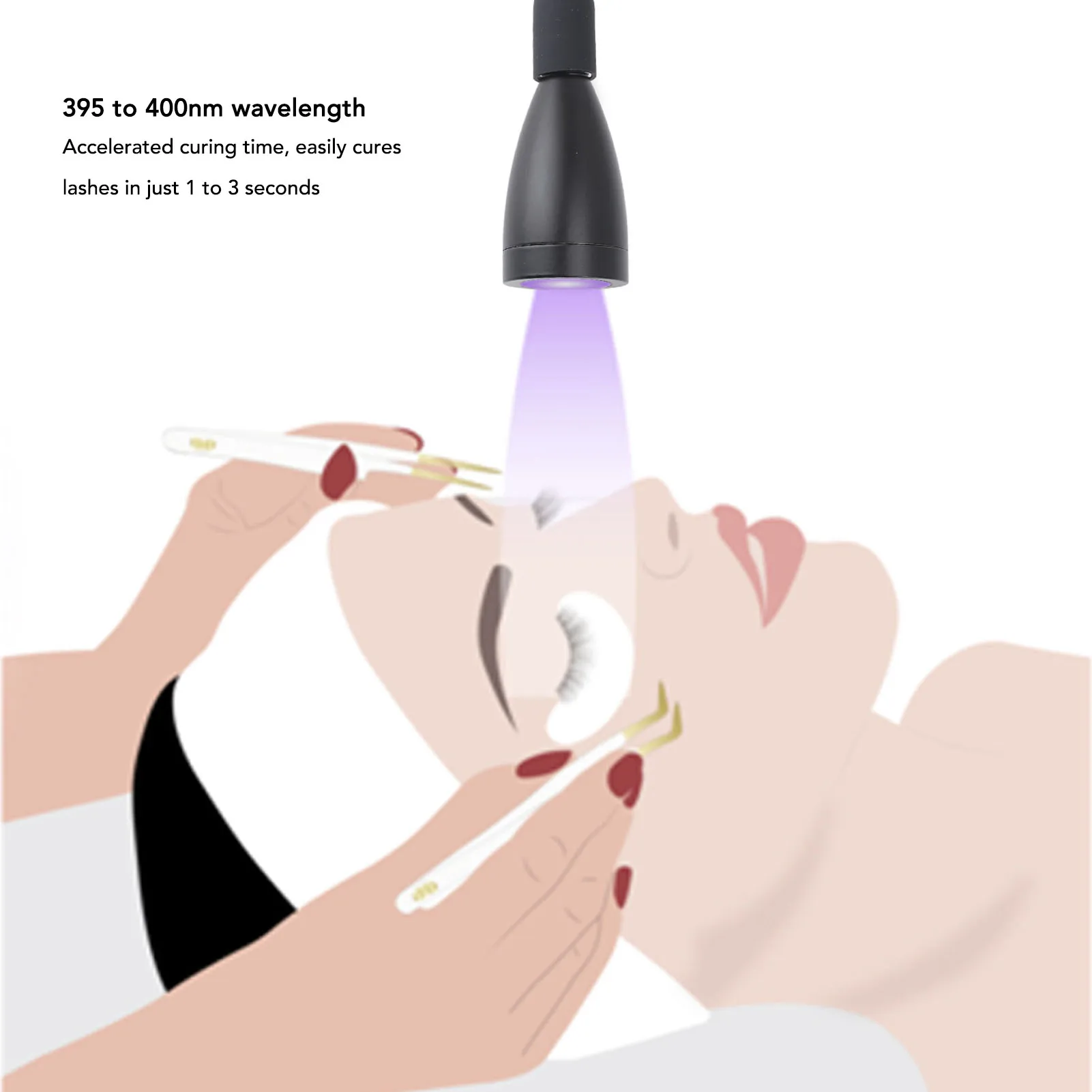 УФ-лампа ZK20 для наращивания ресниц от 395 до 400 нм УФ-светодиодная лампа на гибкой
