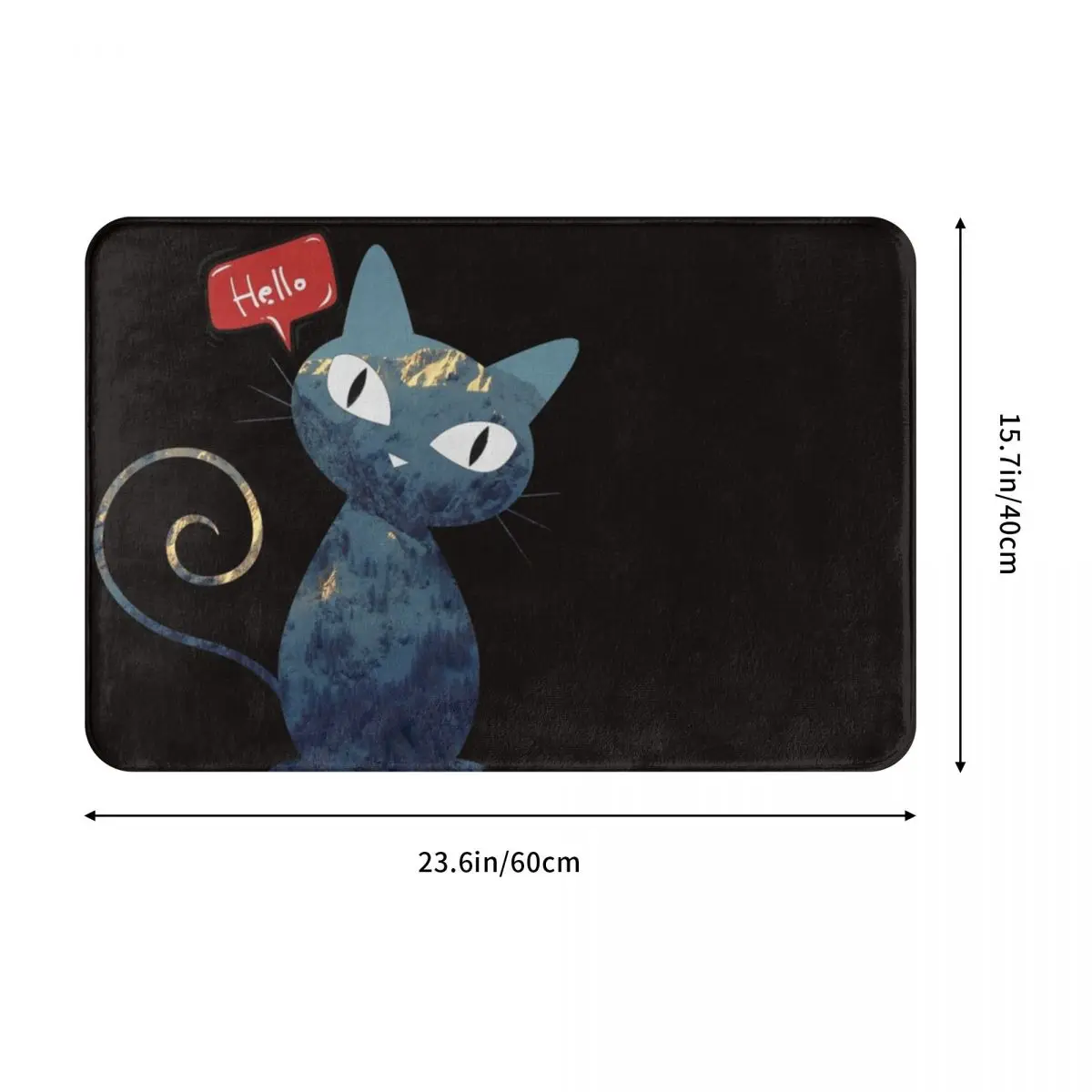 Ковер с надписью Hey Cute Cat говорит Hello милый ковер животными декор для прихожей