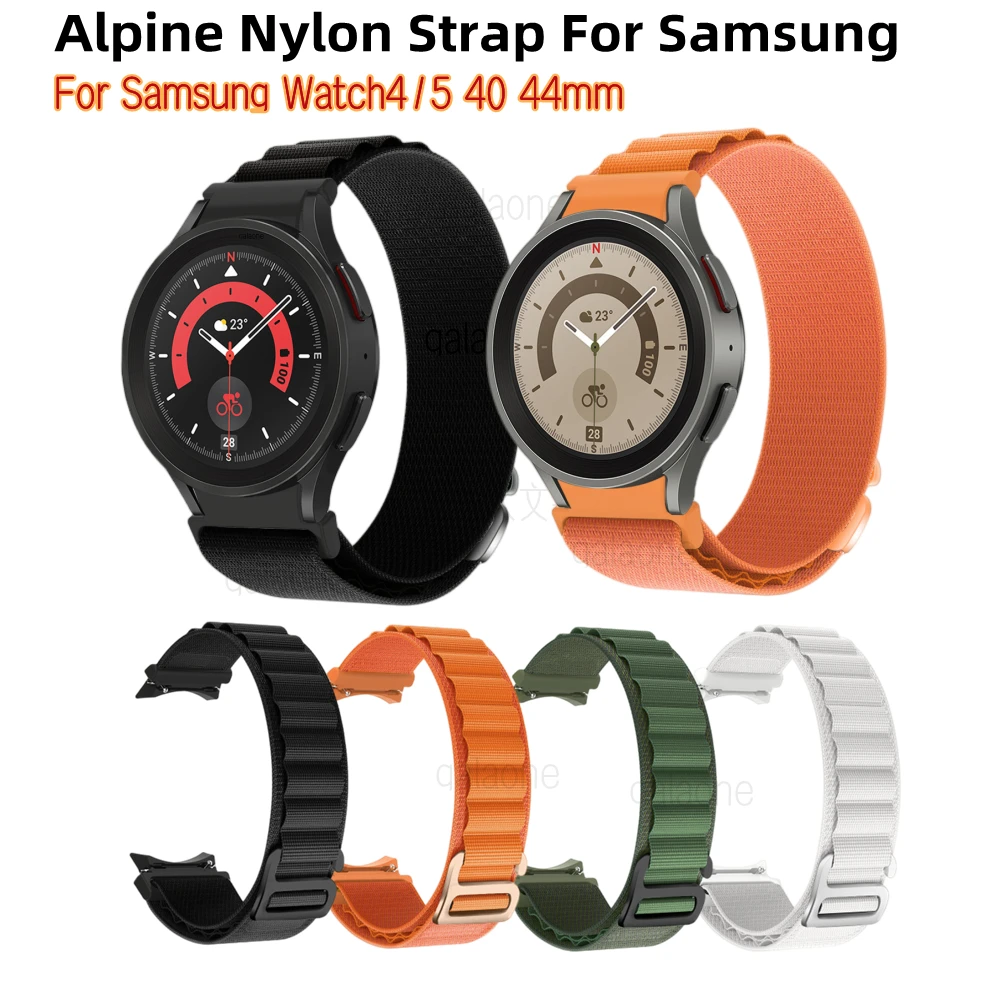 

Samsung Galaxy Strap Watch4 5 44mm 40mm No Gap 22mm Bracelet For Watch5 Pro 45mm 4 Classic 46mm 42mm Alpine Nylon Loop Band