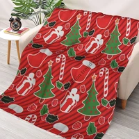 christmas santa blanket fleece textile decor winter snowman multi function ultra soft throw blanket for bed car bedspreads