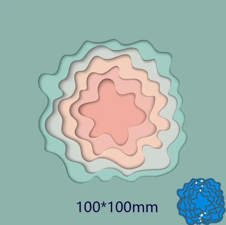 Metalowy ramka z tłoczonym wzorem w tle do scrapbookingu Cięcie papieru Rzemiosło Forma noża Wykrojniki cięcia koronek Sza...