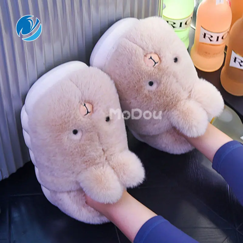 

Женские уличные ботинки Mo Dou, теплые мягкие ботинки с плюшевой подкладкой, в форме кролика, зимняя обувь для девочек, 2022