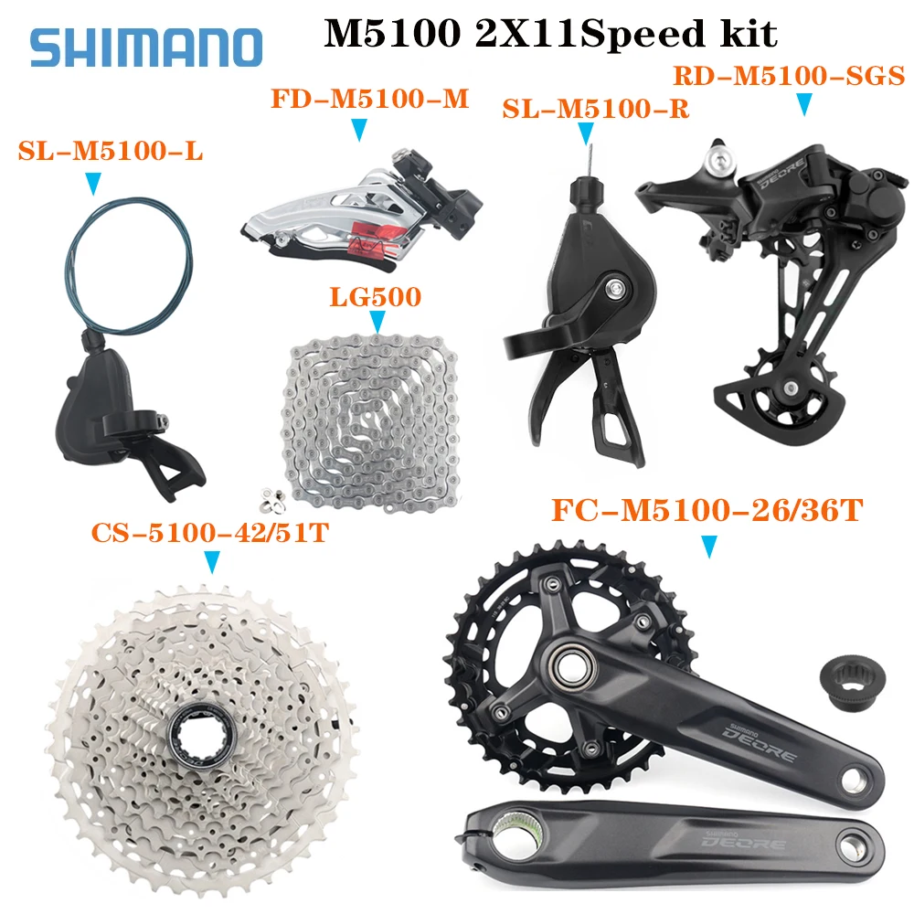Скоростной переключатель передач Shimano Deore M5100 2x1 1 групповой набор FC-M5100-26/36T