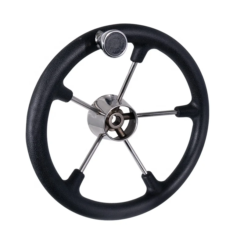 

Stainless Steel Wheel Marine Boat Steering Wheel with PU Foam and control knob