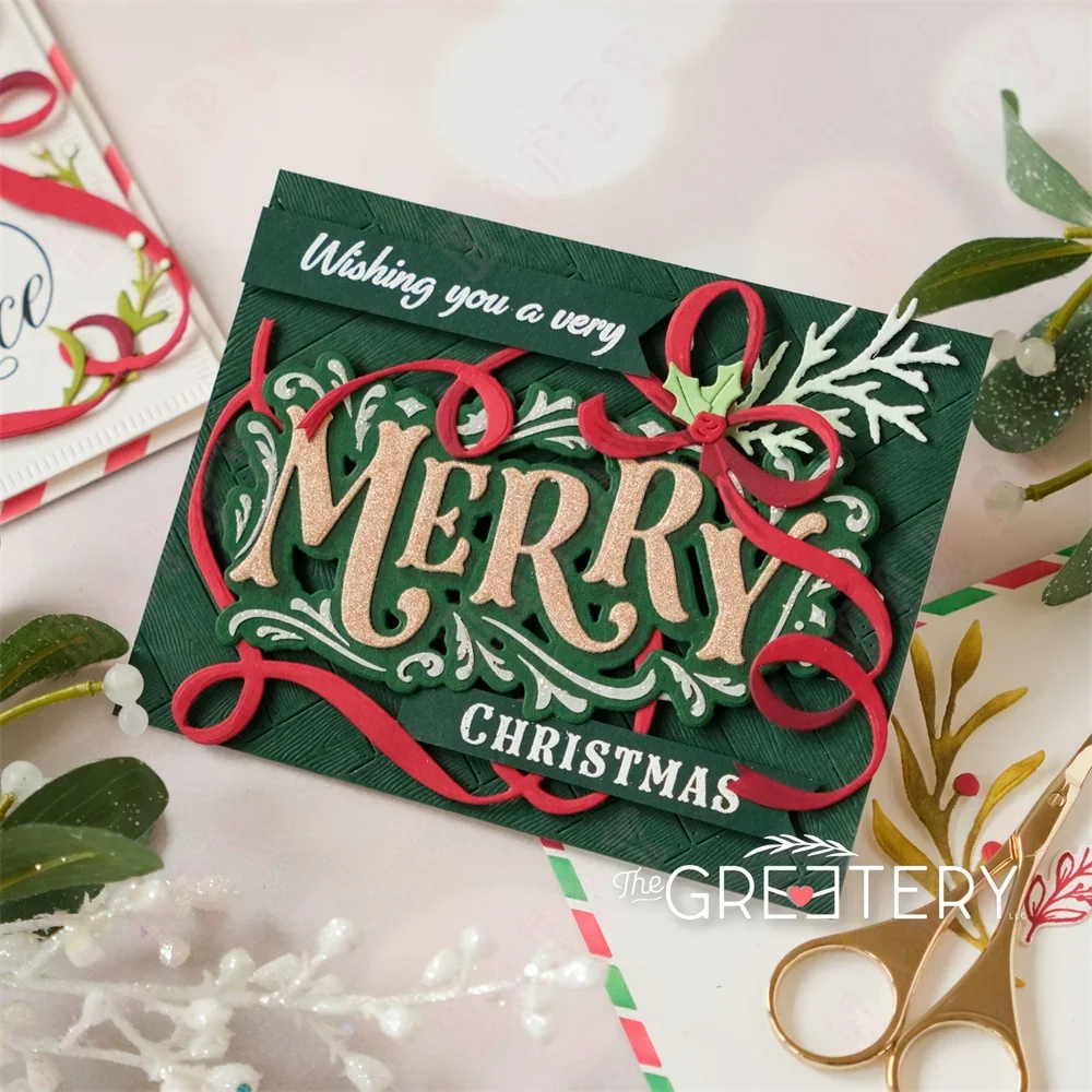 Новинка 2024 Рождественский трафарет с аркой большие штампы для резки металла