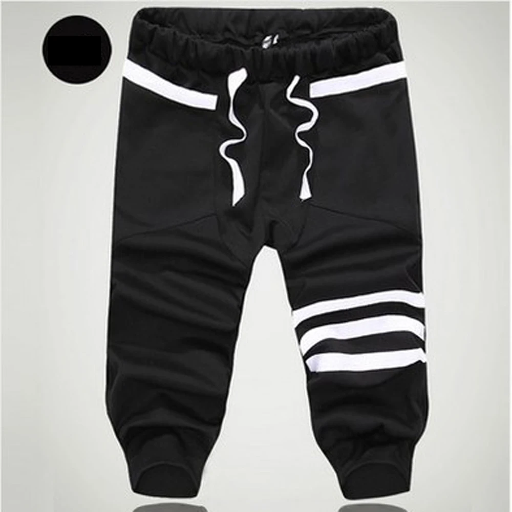 NEW 2022 Summer Cropped Bottoms Hip Hop Men's Casual Loose Closed Beam Foot Pants Thin Calf-Length Breeches Trousers