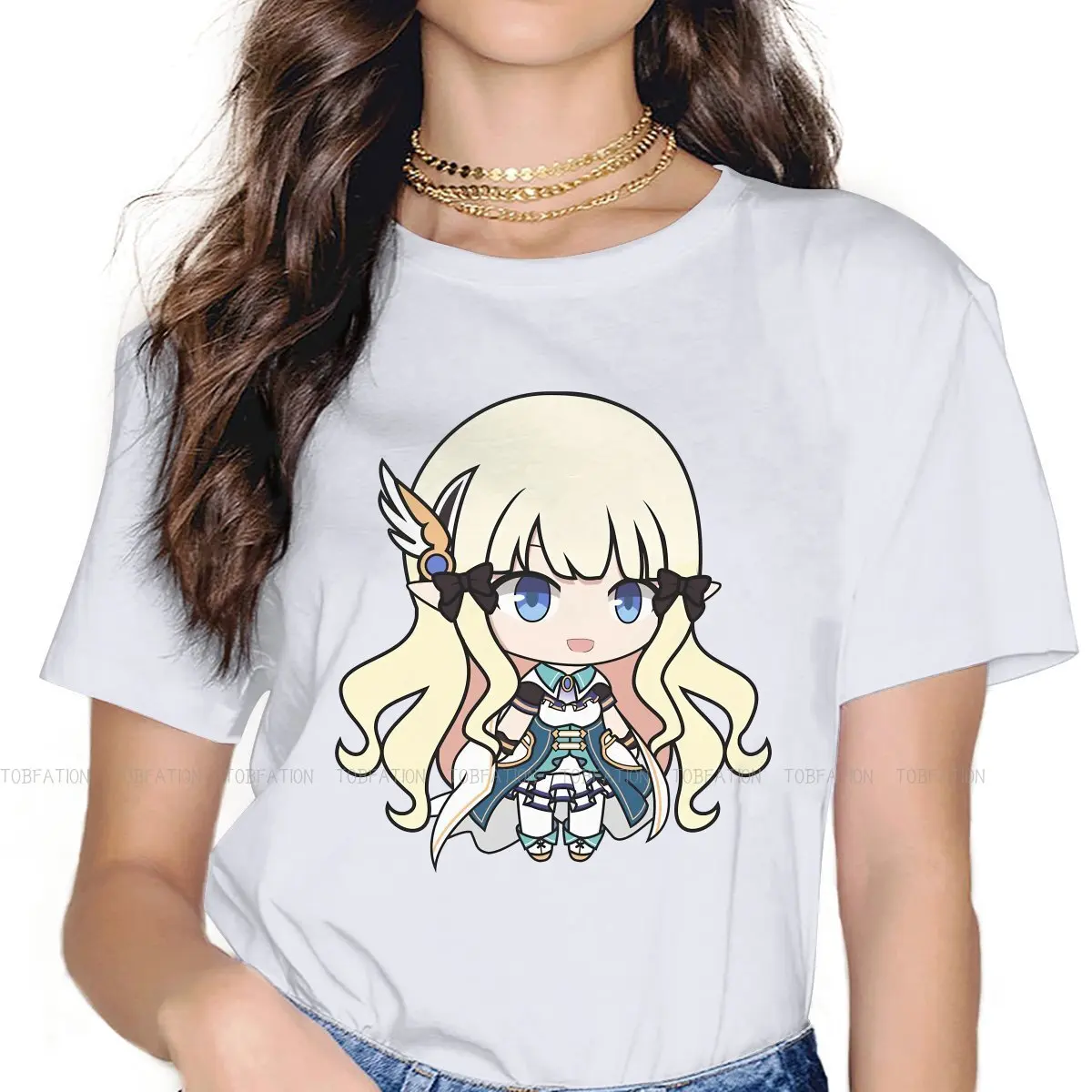 Saren TShirt For Women Princess Connect Re Dive Game Tees Fashion Female T Shirt Soft Graphic Loose