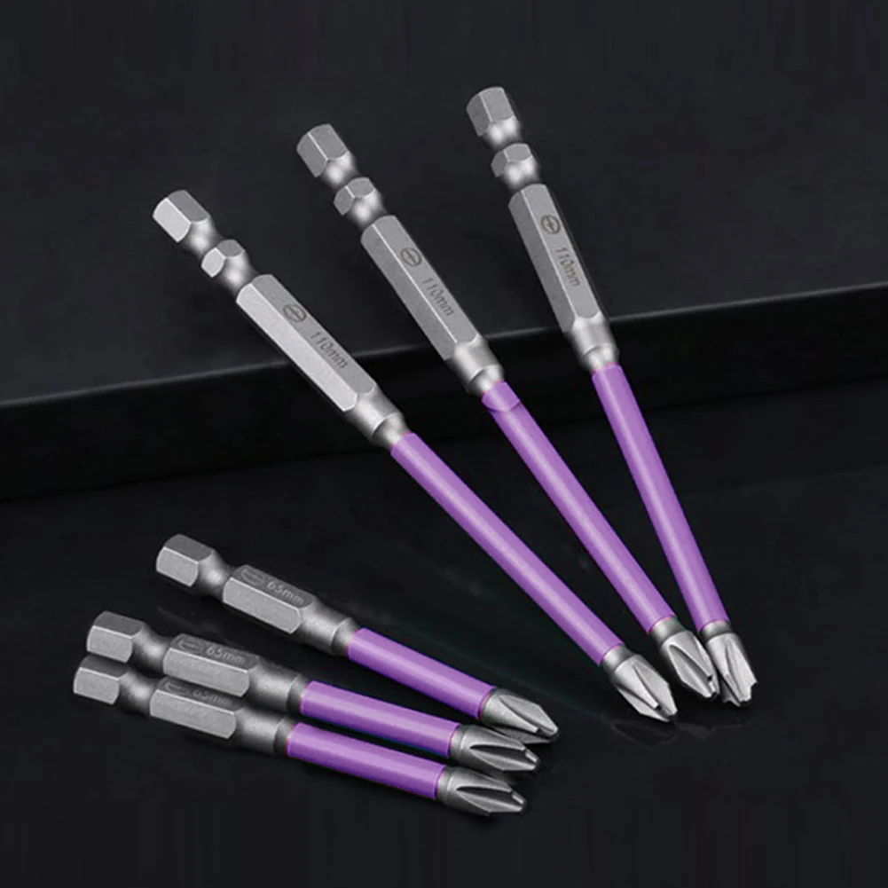 

5PC 65/110mm Magnetic Special Slotted Cross Screwdriver Bit Electrician Batch Head Nutdrivers FPH2 For Socket Switch Power Tool