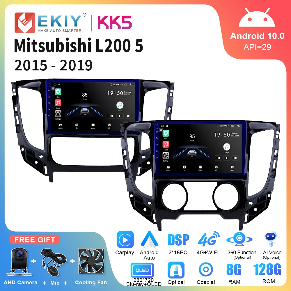 EKIY KK5 Android Auto Radio For Mitsubishi L200 5 2015-2019 Car Stereo Multimedia Audio Video Player GPS Navi Carplay 2 din DVD