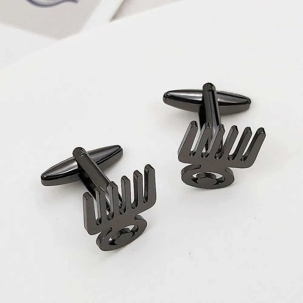 Fashion Men's French Shirt Cufflinks Special Vulgar Symbol Stainless Steel Quality Jewelry Men's Luxury Suit Shirt Ornaments