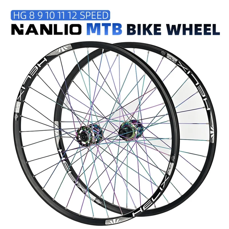 

Nanlio MT005 Rim MTB Mountain Bike Wheelset 26/27.5/29er inch NBK 4 Bearing Thru or QR Wheels use ARC Hub 8 9 10 11Speed Rainbow